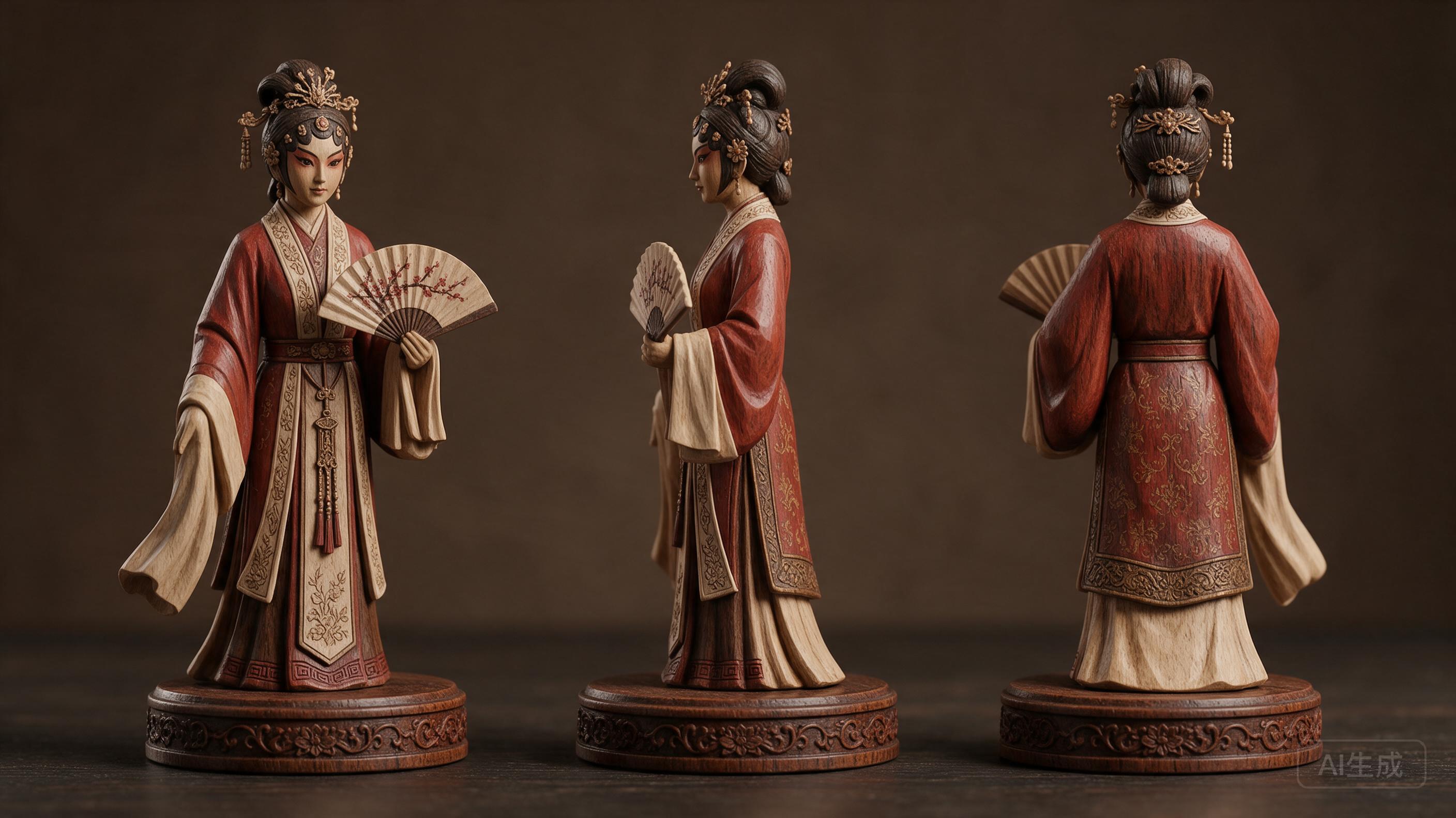 《状元媒》柴郡主，宋代王府郡主，中国汉剧女性人物，传统东方戏曲气质，宋代贵族女性服饰，身穿传统宋制褙