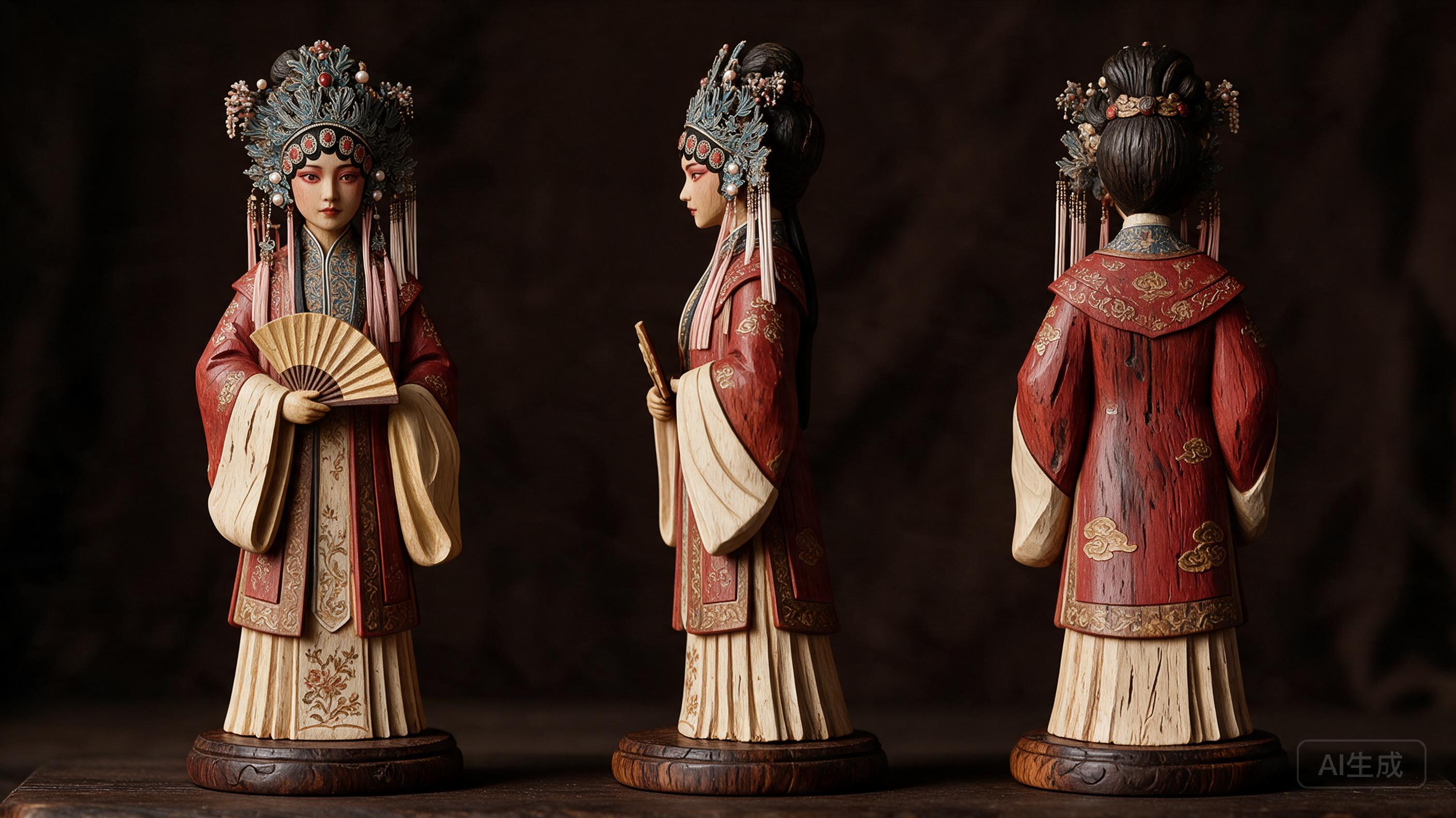 《状元媒》柴郡主，宋代王府郡主，中国汉剧女性人物，传统东方戏曲气质，宋代贵族女性服饰，身穿传统宋制褙